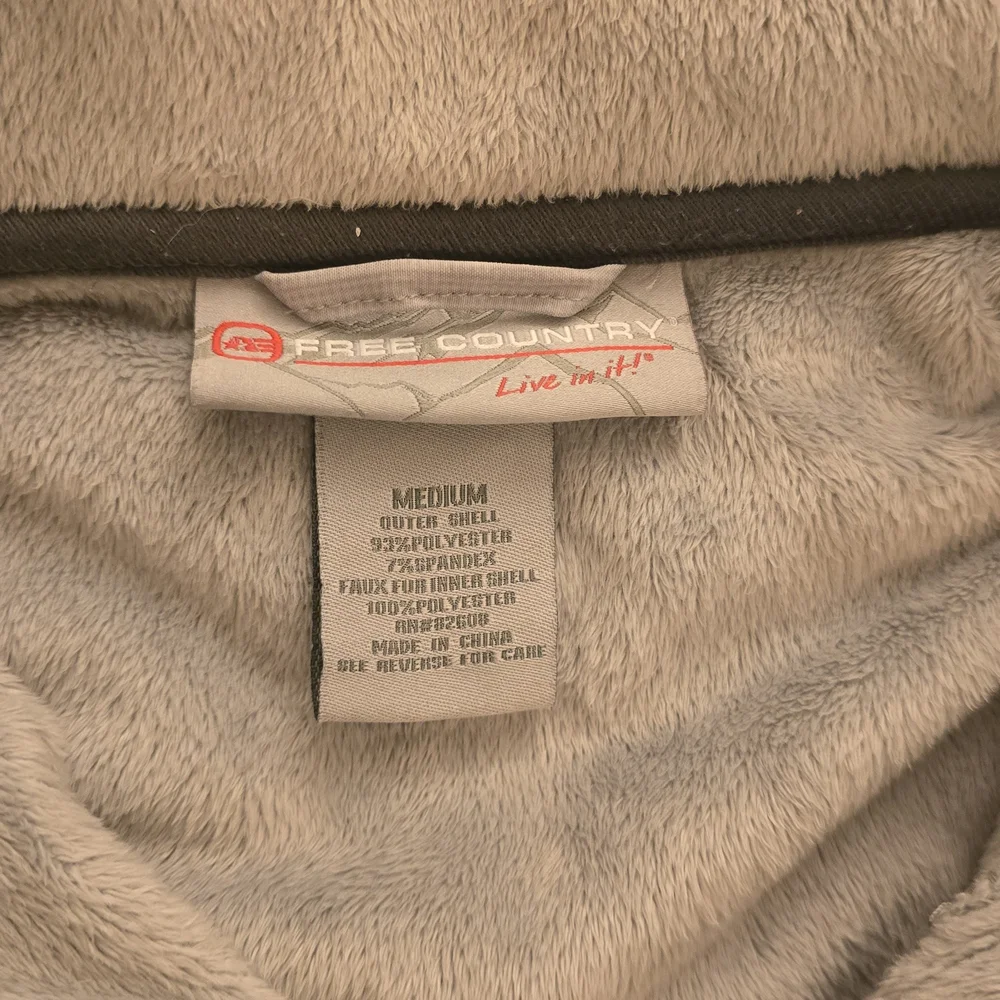 Gray Hooded Wind/water Jacket With Fleece Lining Size MED - Picture 4 of 6